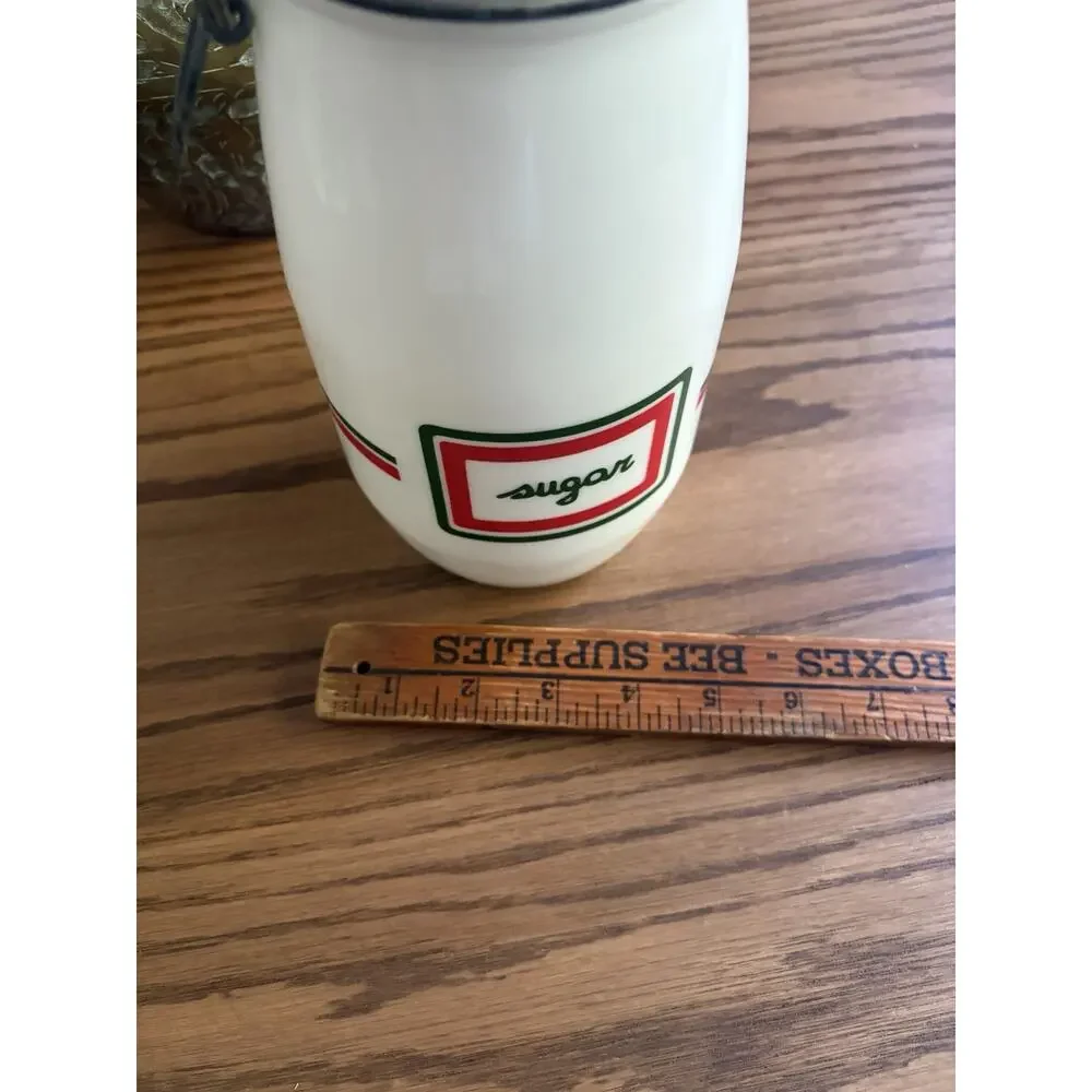Vintage Midcentury Wheaton Milk Glass Sugar Canister 8.5” Jar Glass Sugar Jar